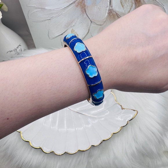 The Clarissa Enamel Cloisonne Bracelet Bangle Thick Style - Picture 4 of 6